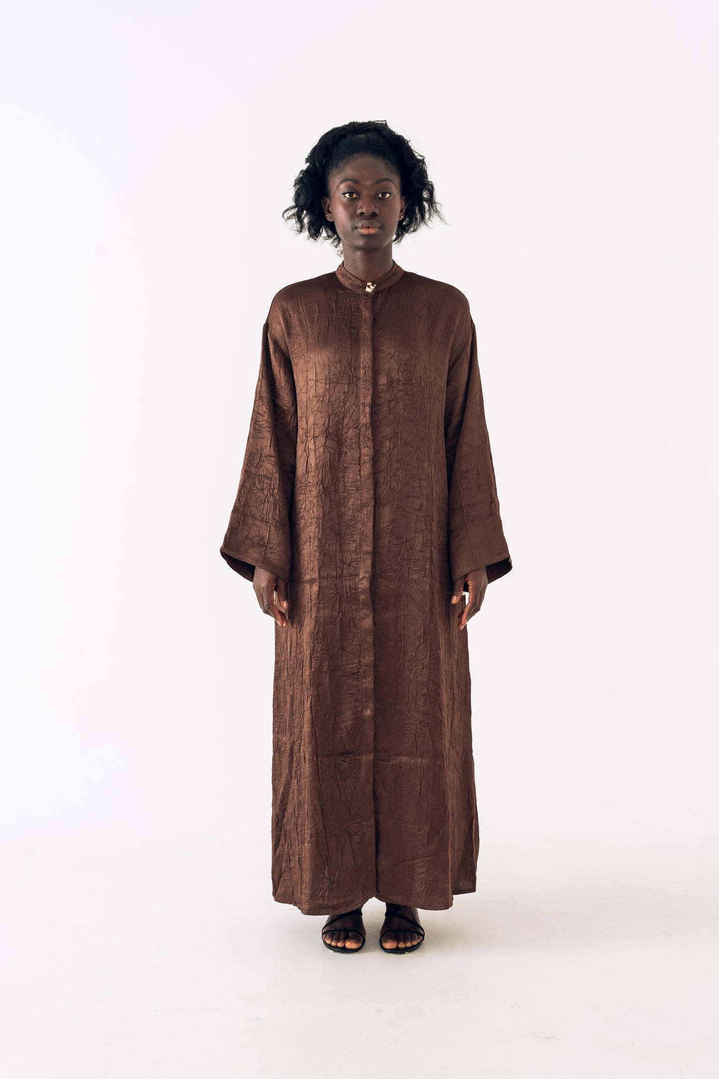 Abaya „QAMAR“ braun – 2-in-1 Look aus Premium-Viskose