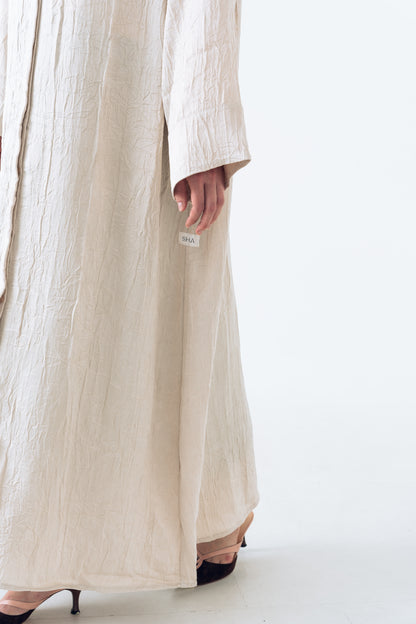 Abaya „QAMAR“ Elfenbein – 2-in-1 Look aus Premium-Viskose