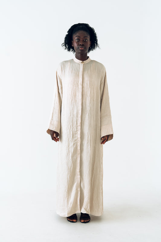 Abaya „QAMAR“ Elfenbein – 2-in-1 Look aus Premium-Viskose