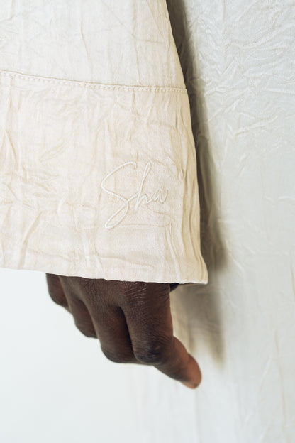 Abaya „QAMAR“ Elfenbein – 2-in-1 Look aus Premium-Viskose