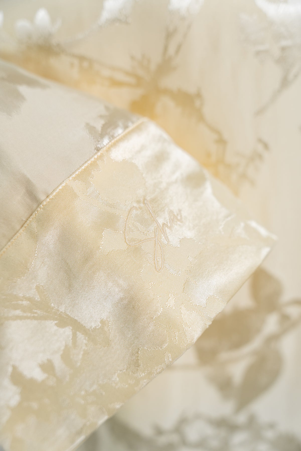 Crème Lumière Tunika mit Jacquard Muster